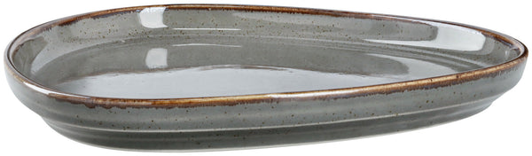 talerz płaski Sidina organiczny kształt z rantem; 20.7x19.5x2 cm (DxSxW); szary; organiczny; 6 sztuka / opakowanie