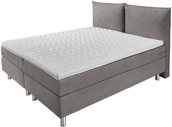 łóżko hotelowe Standard tkanina tapicerska, wezgłowie tkanina ; 200x200x58 cm (SxDxW); taupe; -