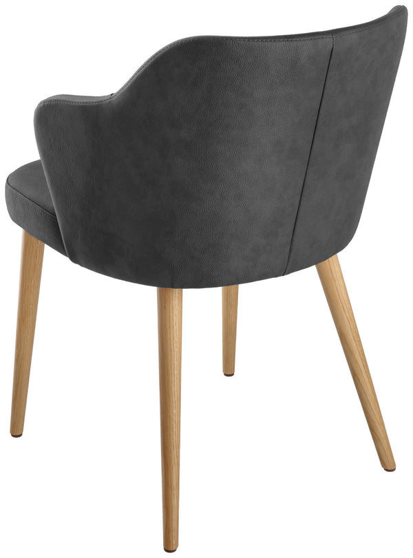 krzesło Katya z imitacji skóry; 55x58x81 cm (SxGxW); siedzisko antracyt