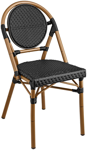 krzesło Tolia bez podłokietników; 46x55x87.5 cm (SxGxW); siedzisko czarny, stelaż jasny brązowy; 2 sztuka / opakowanie