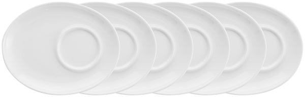 spodek do filiżanki do kawy Rio; 16x12.5x1.8 cm (DxSxW); biały; owalny; 6 sztuka / opakowanie