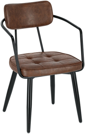 krzesło Casto z podłokietnikami; 54x59x81 cm (SxGxW); siedzisko brązowy, stelaż czarny; 2 sztuka / opakowanie