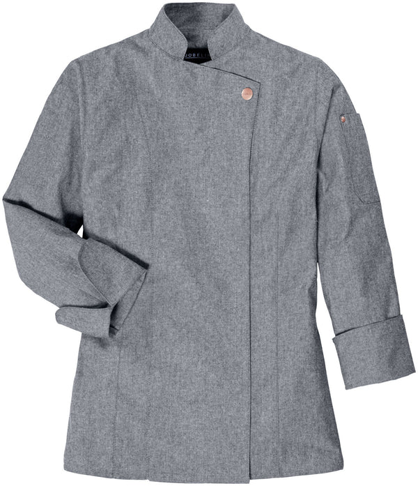 bluza kucharska damska Scott Chambray długi rękaw ; Kleidergröße 38; szary