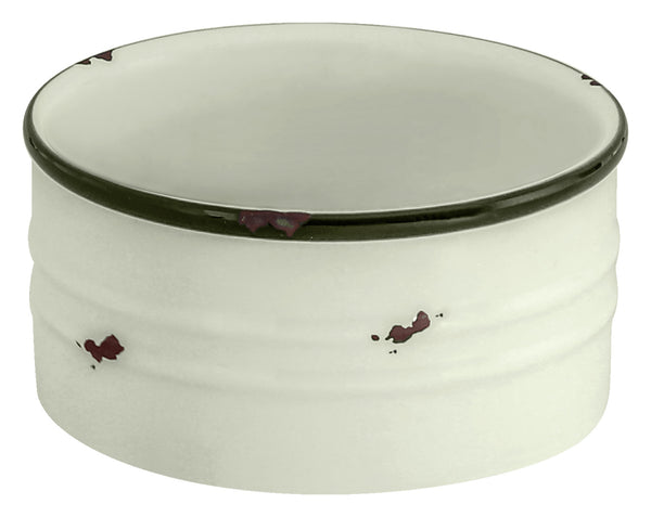 miseczka Liron; 180ml, 9x4 cm (ØxW); biel kremowa/czarny; okrągły; 12 sztuka / opakowanie
