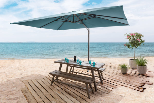 parasol rzymski Elyo; 300x400x275 cm (DxSxW); turkusowy; prostokątny