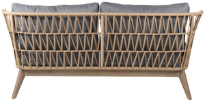 sofa 3-osobowa Cassaro; 182x78x74 cm (SxGxW); siedzisko antracyt, stelaż brązowy
