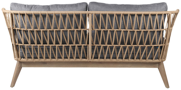 sofa 3-osobowa Cassaro; 182x78x74 cm (SxGxW); siedzisko antracyt, stelaż brązowy