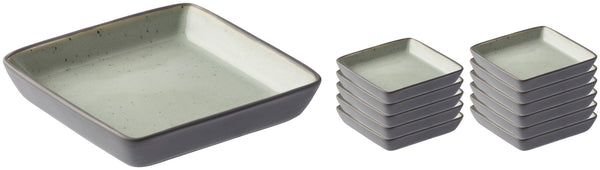 mini półmisek Stat prostokątny; 10x10x1.7 cm (DxSxW); szary; kwadrat; 12 sztuka / opakowanie