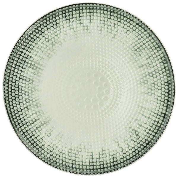 talerz płaski Kuori z rantem; 24x1.9 cm (ØxW); biały/szary/czarny; okrągły; 6 sztuka / opakowanie