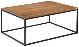 stolik kawowy Deven prostokątny; 80x60x37 cm (DxSxW); Platte dąb antyczny/brązowy, stelaż czarny; prostokątny