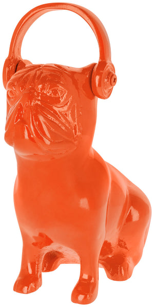 pies ozdobny Bully ze słuchawkami; 25.5x29.5x12.75 cm (SxWxG); pomarańczowy