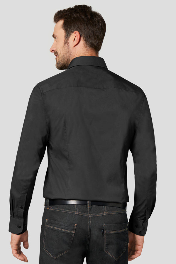 koszula męska Kim długi rękaw; Kleidergröße 39/40; czarny