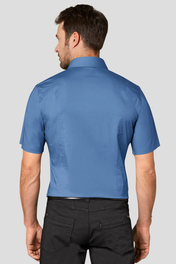 koszula męska Bruce krótki rękaw; Kleidergröße 41/42; niebieski przydymiony