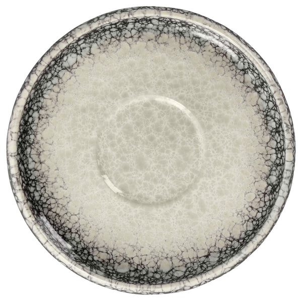 spodek do espresso Nagoya; 12.5x1.5 cm (ØxW); biały/szary; 6 sztuka / opakowanie