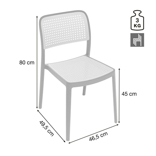 Bistrostuhl Stilo; 46.5x49.5x80 cm (SxGxW); siedzisko beżowy