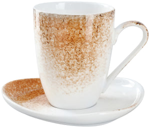 kubek Purior; 300ml, 8.5x10.4 cm (ØxW); biały/brązowy; okrągły; 6 sztuka / opakowanie