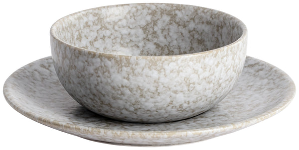 spodek Mamoro do miski 15.5x6.5 cm; 22.5x2 cm (ØxW); beżowy/biały; okrągły; 4 sztuka / opakowanie