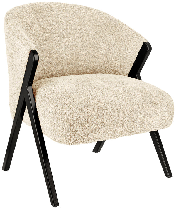 Sessel Caso Boucle; 69x70x77 cm (SxGxW); siedzisko beżowy, stelaż czarny