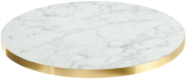 blat Marvani okrągły; 50x2.5 cm (ØxW); złoto/biały/marmurkowy; okrągły