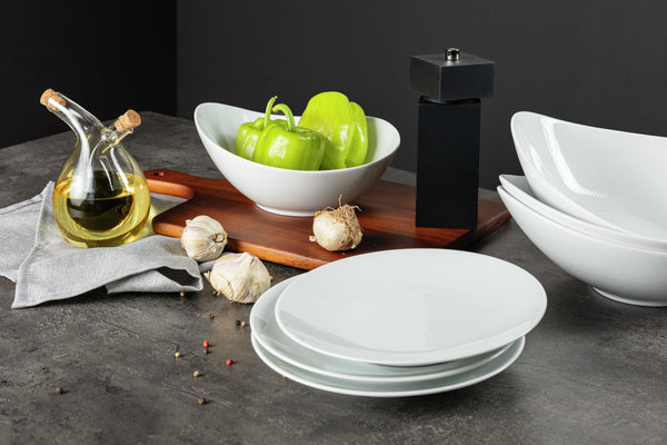 talerz płaski Mixor; 27 cm (Ø); biały; okrągły; 6 sztuka / opakowanie