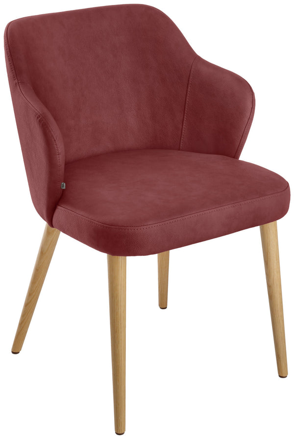 krzesło Katya z imitacji skóry; 55x58x81 cm (SxGxW); siedzisko bordo