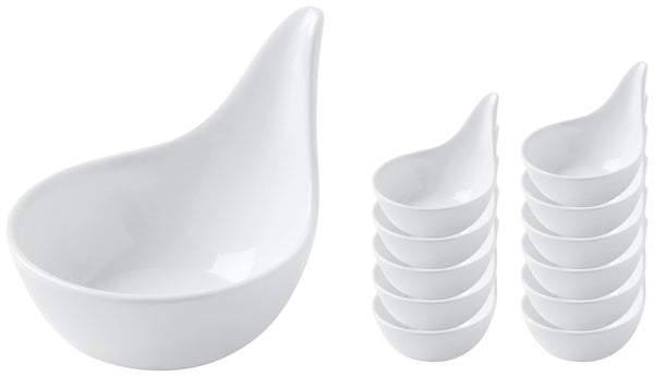 mini miseczki  Tropfen; 60ml, 8.8x6.8x6.3 cm (DxSxW); biały; 12 sztuka / opakowanie