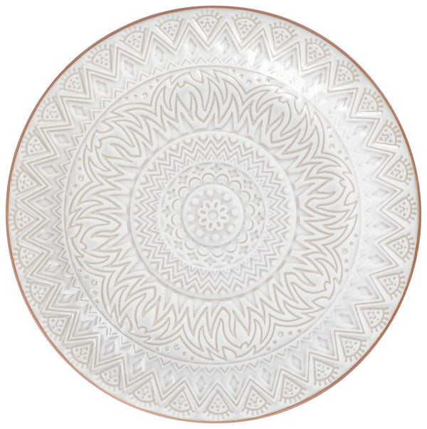 talerz płaski Indie; 21x2.5 cm (ØxW); biały; okrągły; 4 sztuka / opakowanie