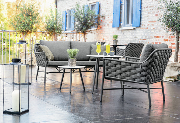 Stolik boczny Sando mały; 45x40.5 cm (ØxW); biały/antracyt; okrągły