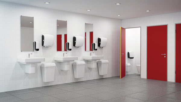 Toilettenpapierspender Gigant L für Jumborollen; 34.2x35.6x4.9 cm (SxWxG); czarny/biały