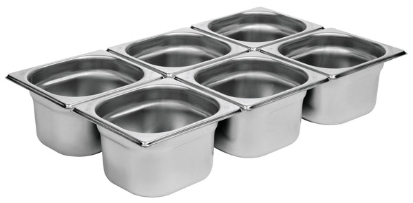 pojemnik GN Premium  1/6; Größe GN 1/6, 1600ml, 17.6x16.2x10 cm (DxSxG); srebro