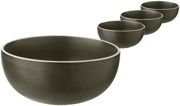 miska Ossora; 450ml, 15.5x6.5 cm (ØxW); ciemny taupe; okrągły; 4 sztuka / opakowanie
