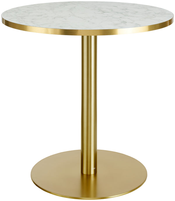 stół Marvani stelaż ze stali nierdzewnej ; 75x80 cm (WxØ); Platte złoto/biały/marmurkowy, stelaż złoto; okrągły