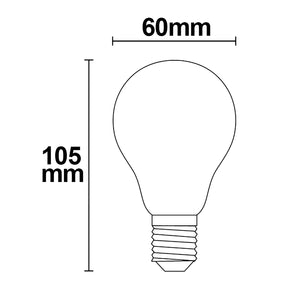 LED Lampe E27 klar; 10.5x6 cm (DxØ); transparentny