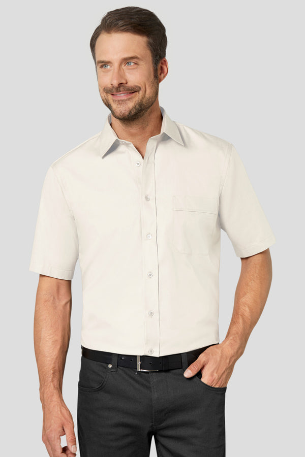 koszula męska Marc krótki rękaw; Kleidergröße 39/40; biel kremowa