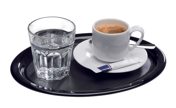 taca do serwowania KAFFEEHAUS; 26x20x1.5 cm (DxSxW); czarny; owalny
