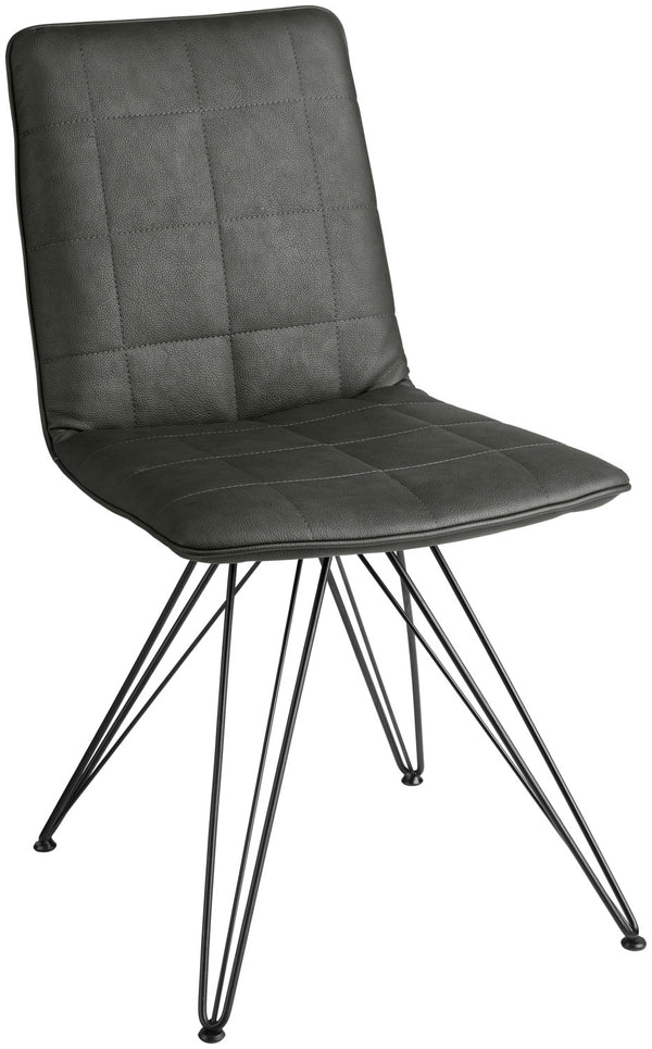 krzesło Milaria sztuczna skóra opak. 2 sztuk; 60x51x88.5 cm (SxGxW); siedzisko antracyt, stelaż czarny; 2 zestaw(y) / opakowanie