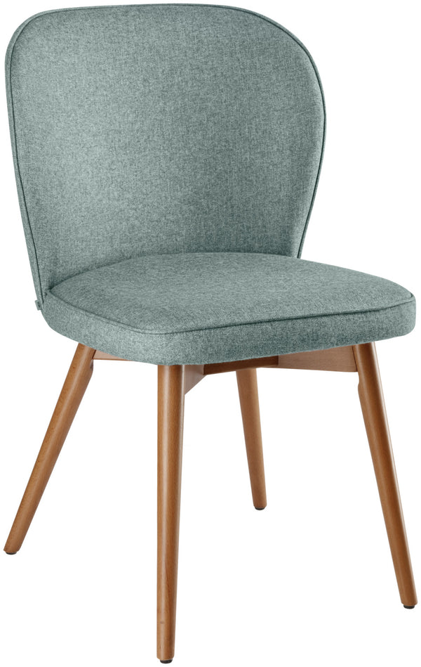 krzesło Lian; 56x58x86 cm (SxGxW); siedzisko jasny niebieski, stelaż jasny brązowy; 2 sztuka / opakowanie