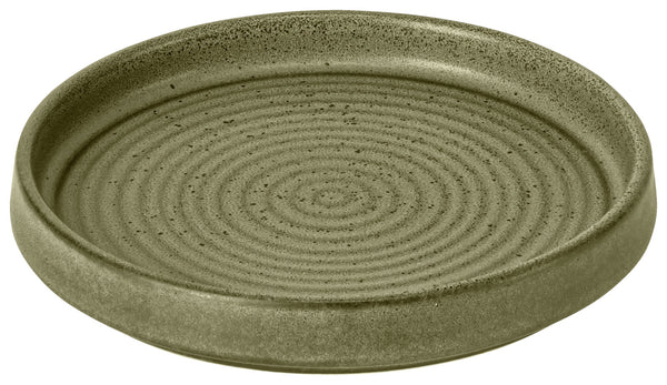 talerz z niskim rantem Snug; 13.5x2 cm (ØxW); oliwka; okrągły; 4 sztuka / opakowanie