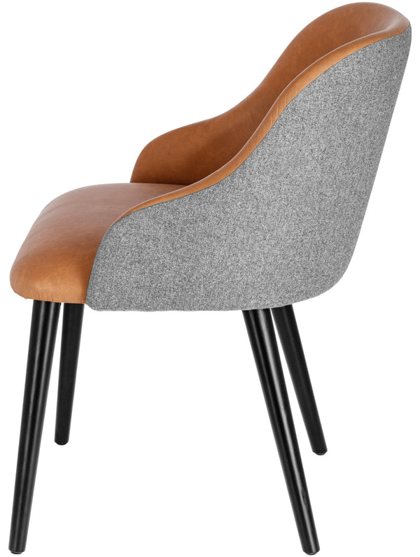 krzesło Almonda Mix; 54x64x77.5 cm (SxGxW); siedzisko koniak, stelaż czarny