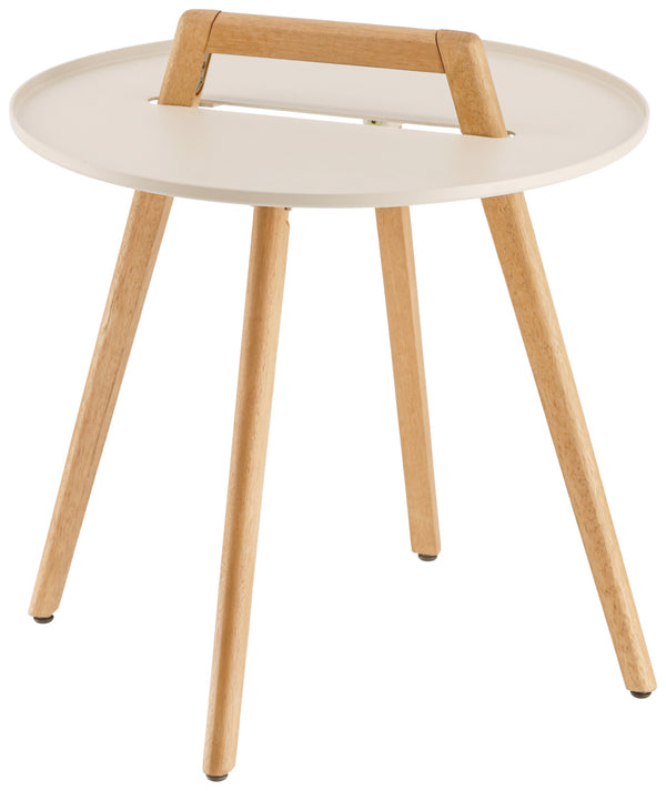 stolik kawowy Gimani okrągły; 50x53 cm (ØxW); ecru; okrągły