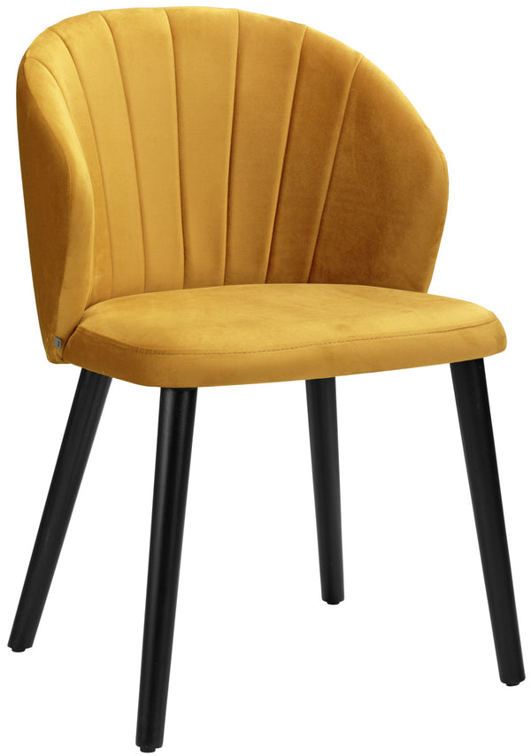 krzesło Ambrosia; 54x59x82 cm (SxGxW); siedzisko złoto, stelaż czarny