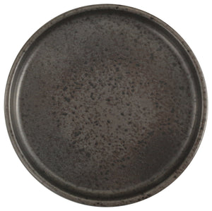 talerz płaski Ironstone z rantem; 27x2.4 cm (ØxW); ciemny brąz/czarny; okrągły; 6 sztuka / opakowanie