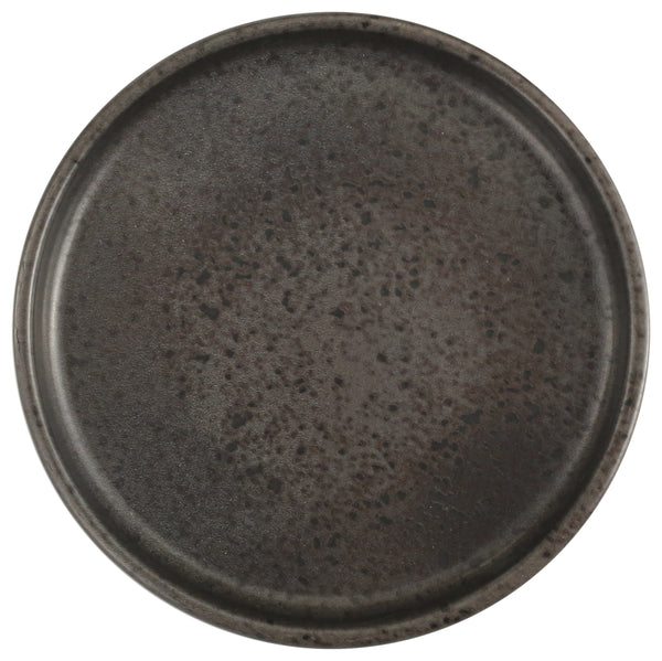 talerz płaski Ironstone z rantem; 27x2.4 cm (ØxW); ciemny brąz/czarny; okrągły; 6 sztuka / opakowanie