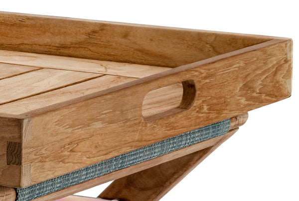 stolik z tacą Sorento; 55x52x52 cm (DxSxW); Platte naturalny, stelaż naturalny; prostokątny