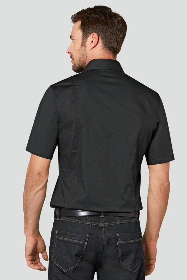 koszula męska Bruce krótki rękaw; Kleidergröße 37/38; czarny