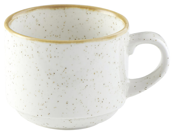 Tasse Stonecast Barley White stapelbar; 220ml, 7 cm (W); biały/brązowy; okrągły; 12 sztuka / opakowanie