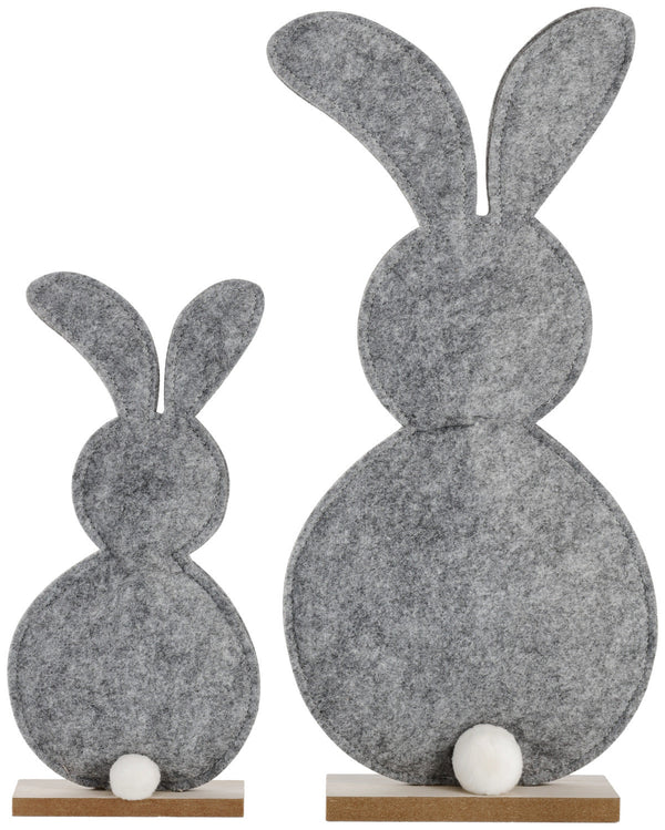 stojak z zajączkiem wielkanocnym	 Aldo; 12x4x26 cm (DxSxW); szary/brązowy