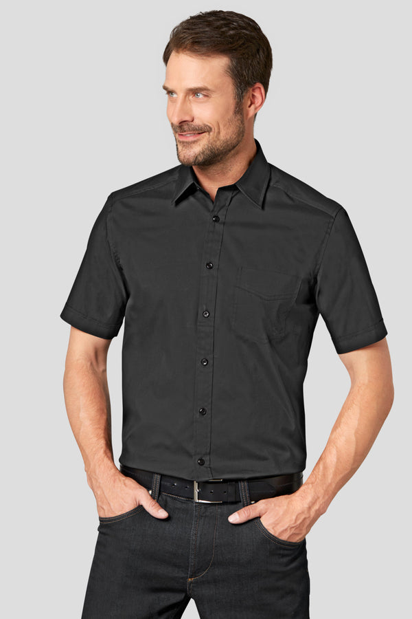 koszula męska Kim krótki rękaw; Kleidergröße 45/46; czarny