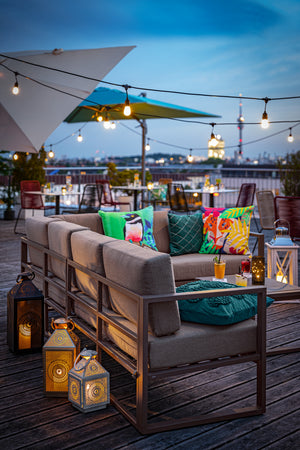 kolekcja wypoczynkowa Sereno; 255x195x64 cm (SxGxW); siedzisko taupe, stelaż taupe