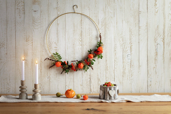 świecznik Attila; 6.6x14.3 cm (ØxW); beżowy/brązowy